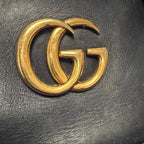 Gucci GG Marmont Black Quilted Leather Handbag Gold Toned Logo Classic Luxury