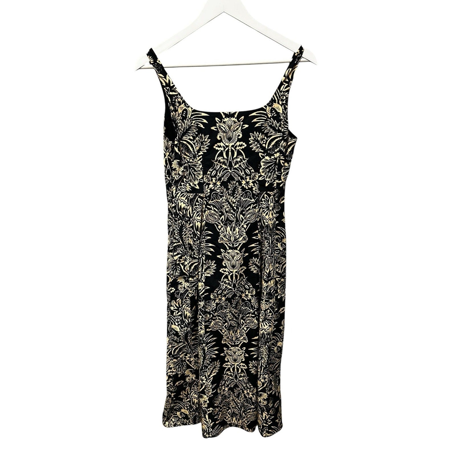 NWT Ulla Johnson Black Flora Natali Tank Sleeveless A Line Midi Dress Womens 2