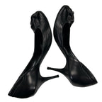 Vintage Givenchy Black Leather Flower Closed Toe Womens 36.5 / US 6.5 AS IS