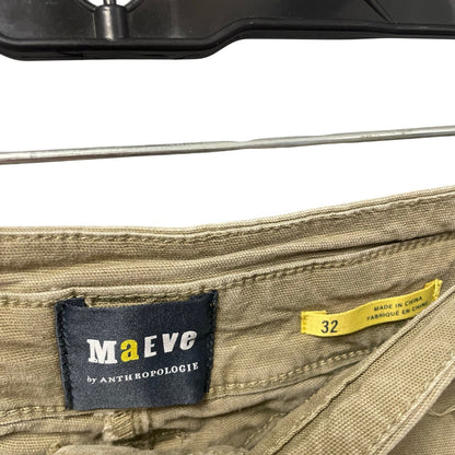Anthropologie Maeve Turner Utility Cargo Pants Moss Green Womens 32