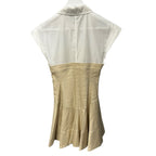 NWT Simkhai Sand Tan White Sundae Linen Blend Flare Mini Dress Womens 2
