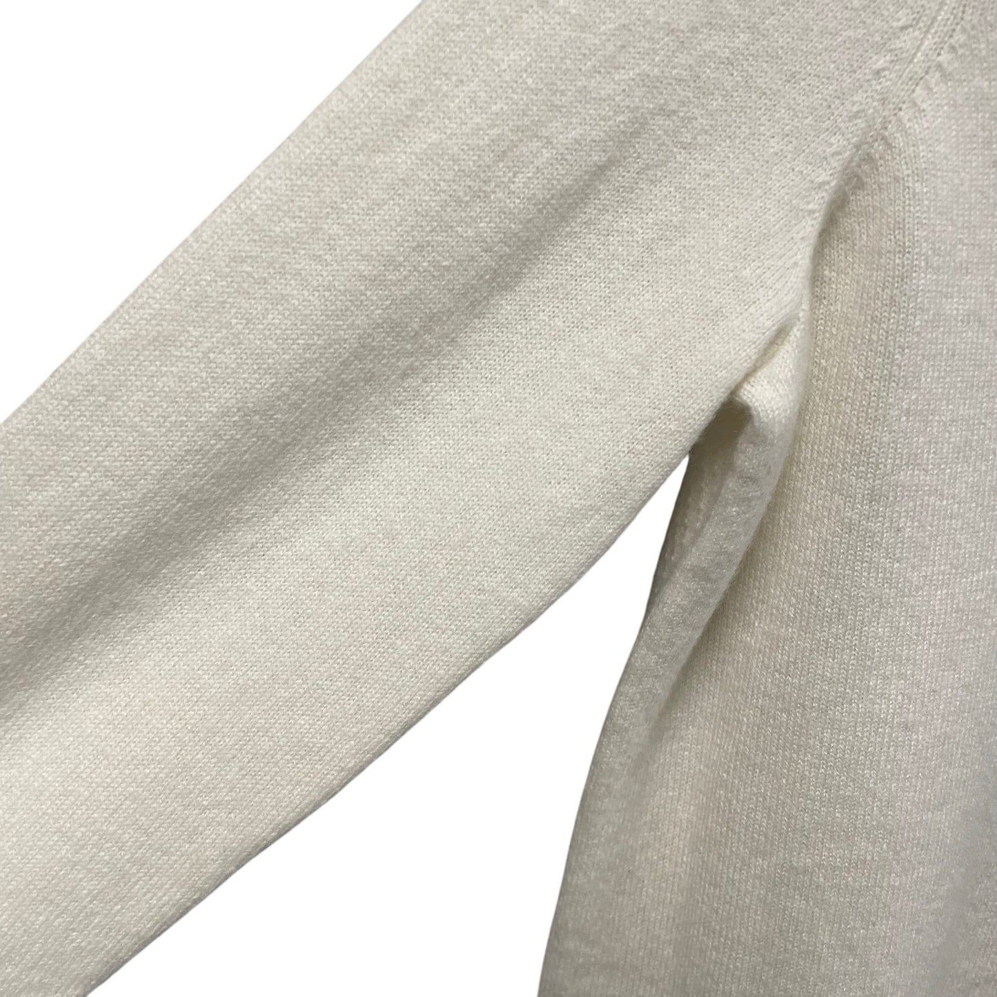 J. McLaughlin Pure Cashmere 3/4 Sleeve V Neck Sweater Cream Womens Small