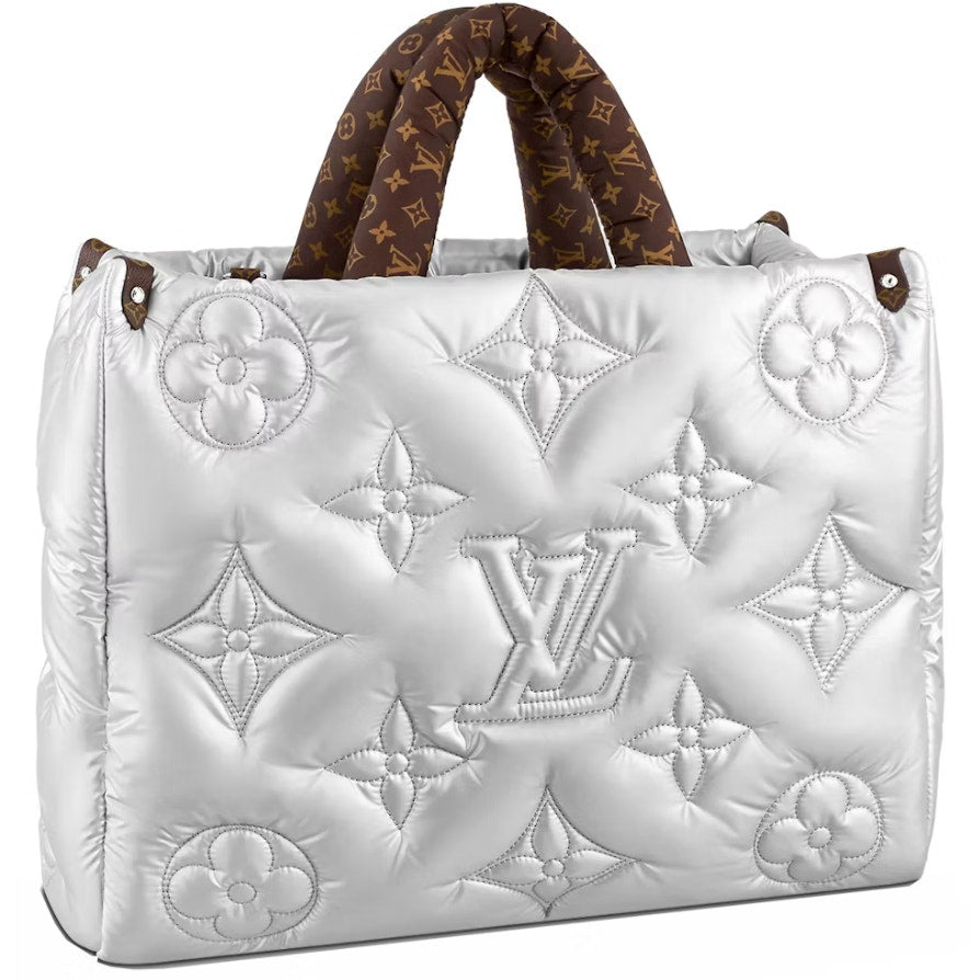 Louis Vuitton Limited Edition Econyl Monogram Pillow Giant Onthego GM Silver Bag
