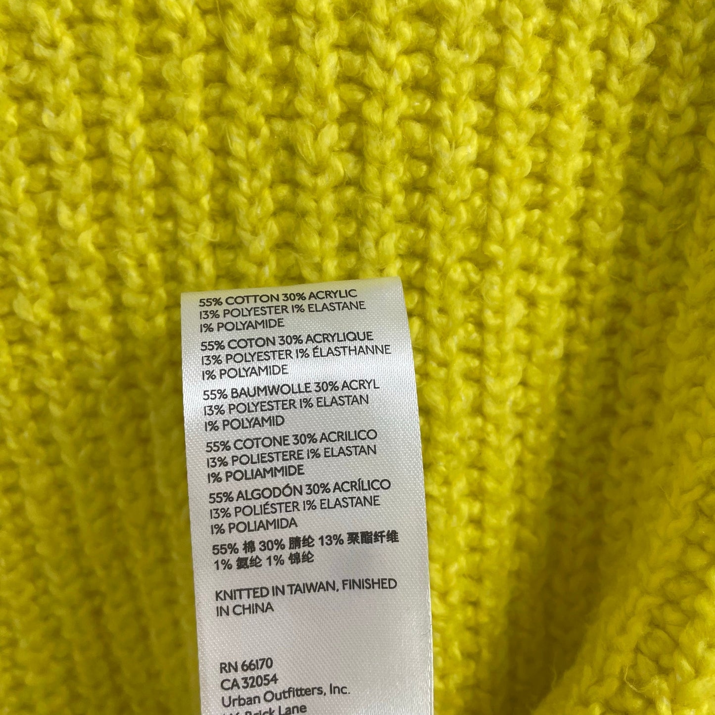 By Anthropologie Ribbed Mock Neck Bright Yellow Pullover Sweater Womens XS