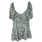 Alice + Olivia Crawford Floral Print Embroidered Cotton Mini Dress Womens 14