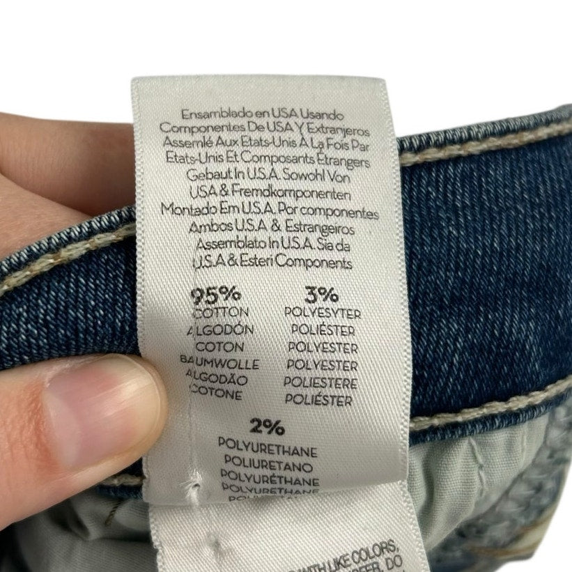 Mother Juicin’ The Insider Crop Step Fray Cotton Blend Denim Jeans Womens 23 / 0