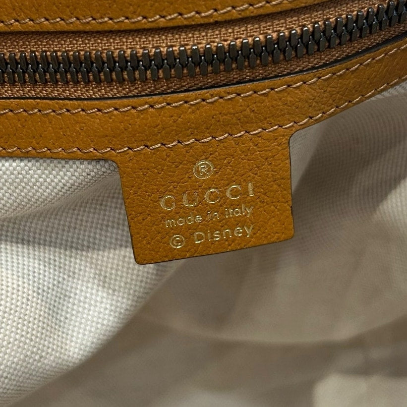 Gucci x Disney Tan Brown GG Supreme Mickey Mouse Dome Backpack