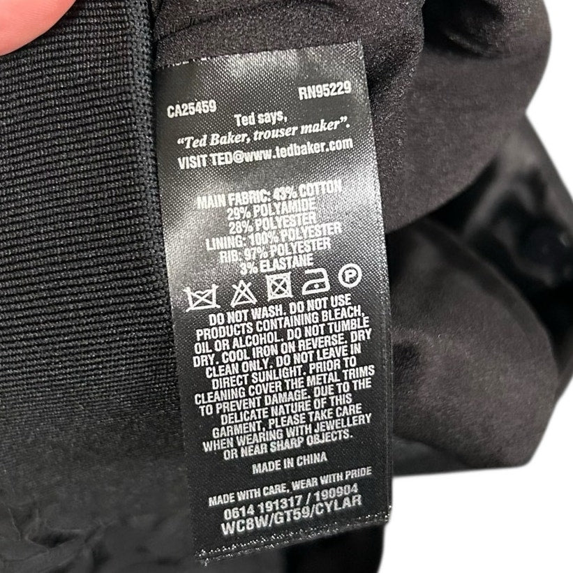 NWT Ted Baker Black Cylar Lace Detail Formal Joggers Womens 2 / US 6