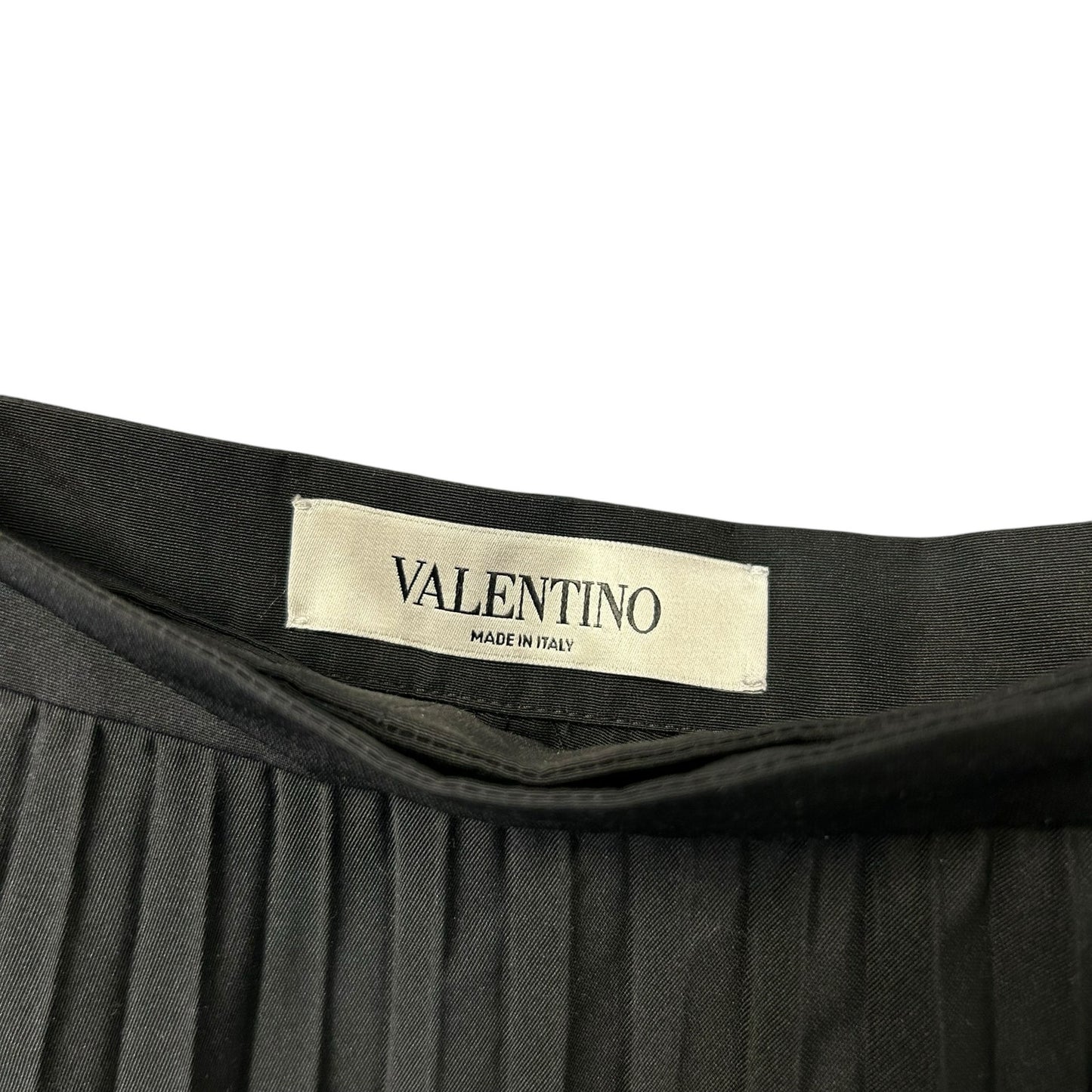 NWT Valentino Black Cotton Blend Pleated Wrap Midi Skirt Womens 40 / US 4