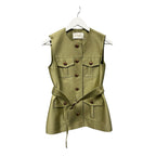 NWT Zimmermann Palm Green Luna Wool Silk Utility Sleeveless Vest Womens US 4