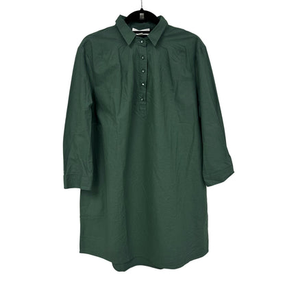 NWT Pomander Place Green 3/4 Sleeve Button Front Polly Mini Dress Womens Large