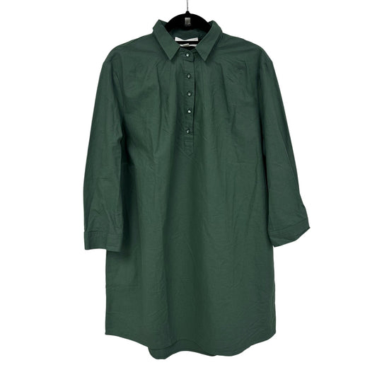 NWT Pomander Place Green 3/4 Sleeve Button Front Polly Mini Dress Womens Large
