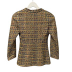 NWT Chanel 2019 Gold Blue Green Tweed Button Front Jacket Womens FR 36 / US 4