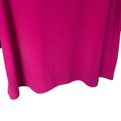 Clara Sun Woo 3/4 Sleeve Fuchsia Pink Spandex Blend Top Womens Plus Size 1X
