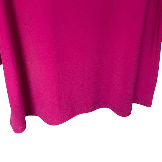 Clara Sun Woo 3/4 Sleeve Fuchsia Pink Spandex Blend Top Womens Plus Size 1X