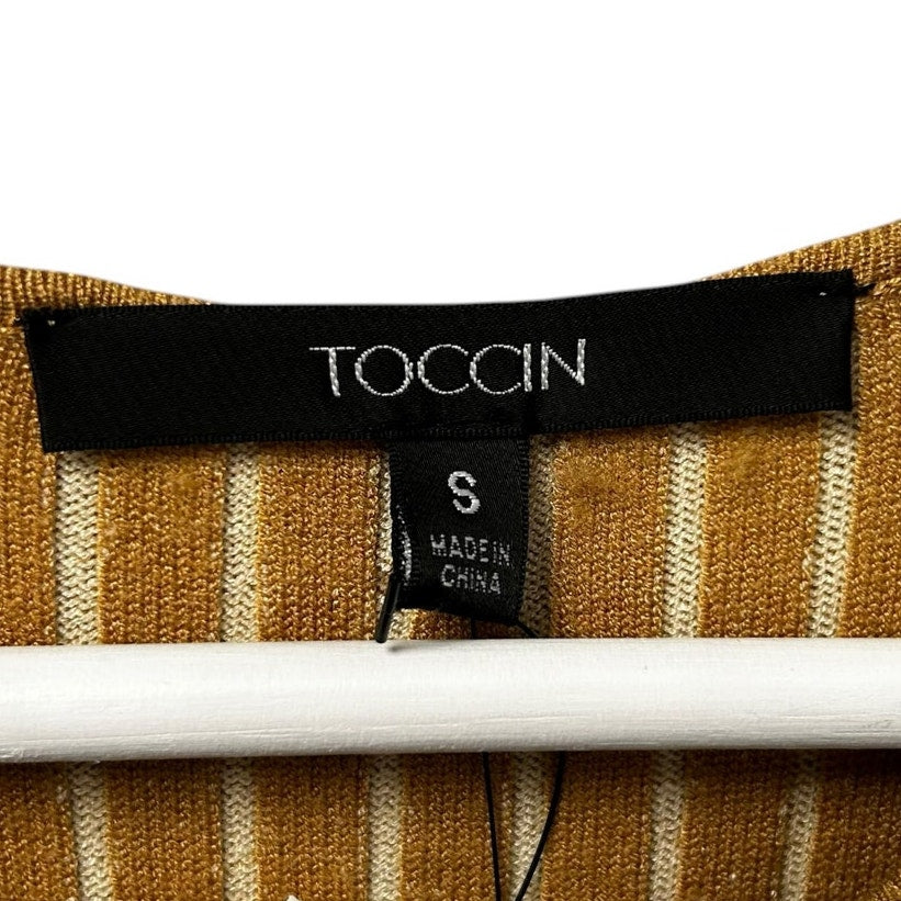 NWT Toccin French Brown Parchment Lex Zip Front Sleeveless Dress Womens Small