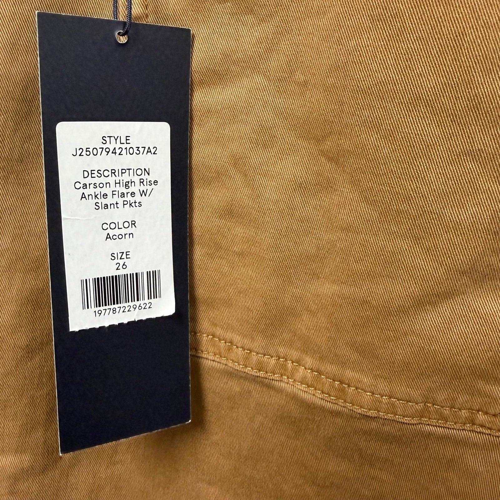 NWT Veronica Beard Jeans Carson High Rise Ankle Flare Pant Acorn Tan Womens 26
