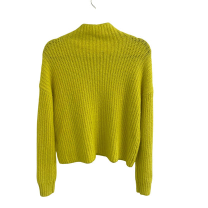 By Anthropologie Ribbed Mock Neck Bright Yellow Pullover Sweater Womens XS