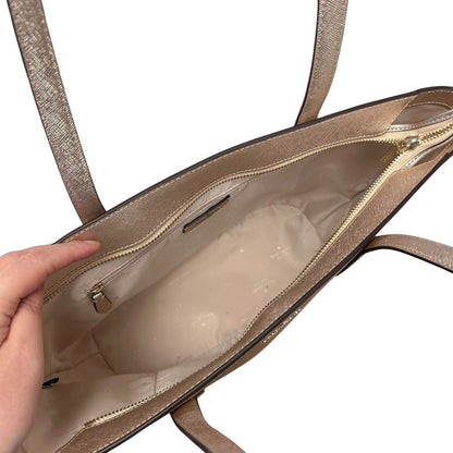 NWT Kate Spade Gold Glimmer Double Handle Top Zip Tote Bag