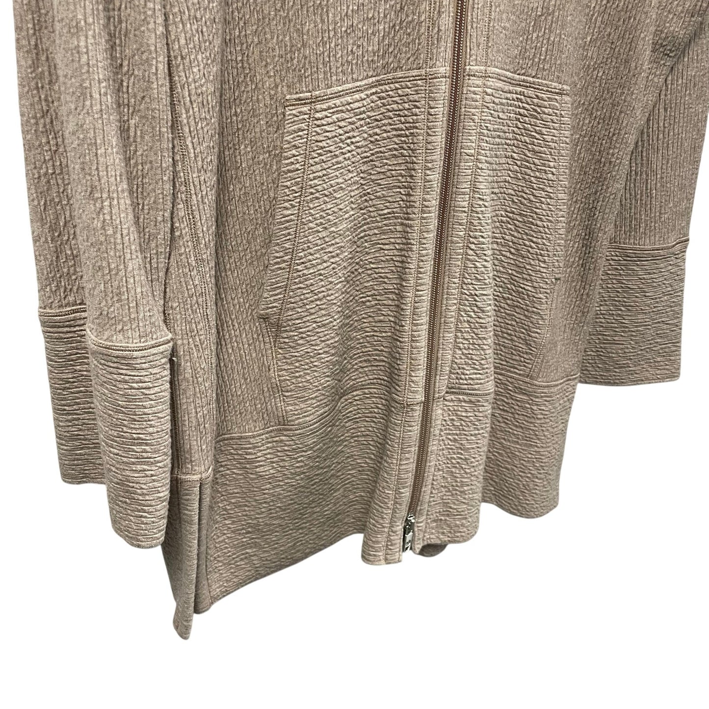 Lululemon Athletica Along the Way Full Zip Hoodie Heathered Soft Sand Womens XS