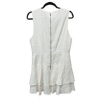 NWT Alice + Olivia Palmira Linen Blend Ruffle Mini Dress 12 Preppy Tennis Core