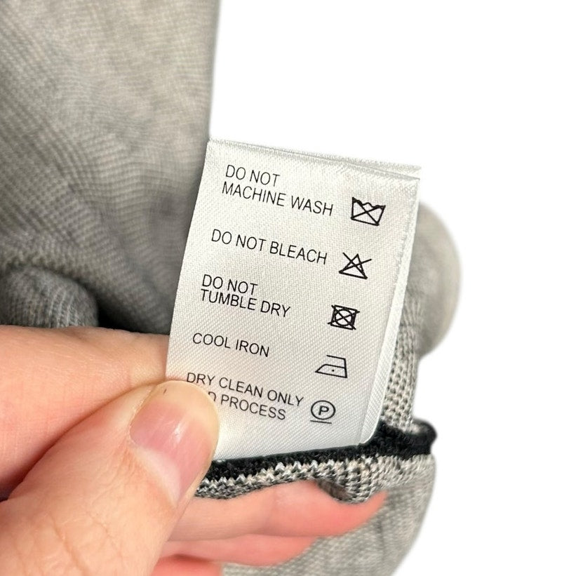 Shanghai Tang Black White Tan Mixed Animal Print Long Sleeve Dress Womens Small