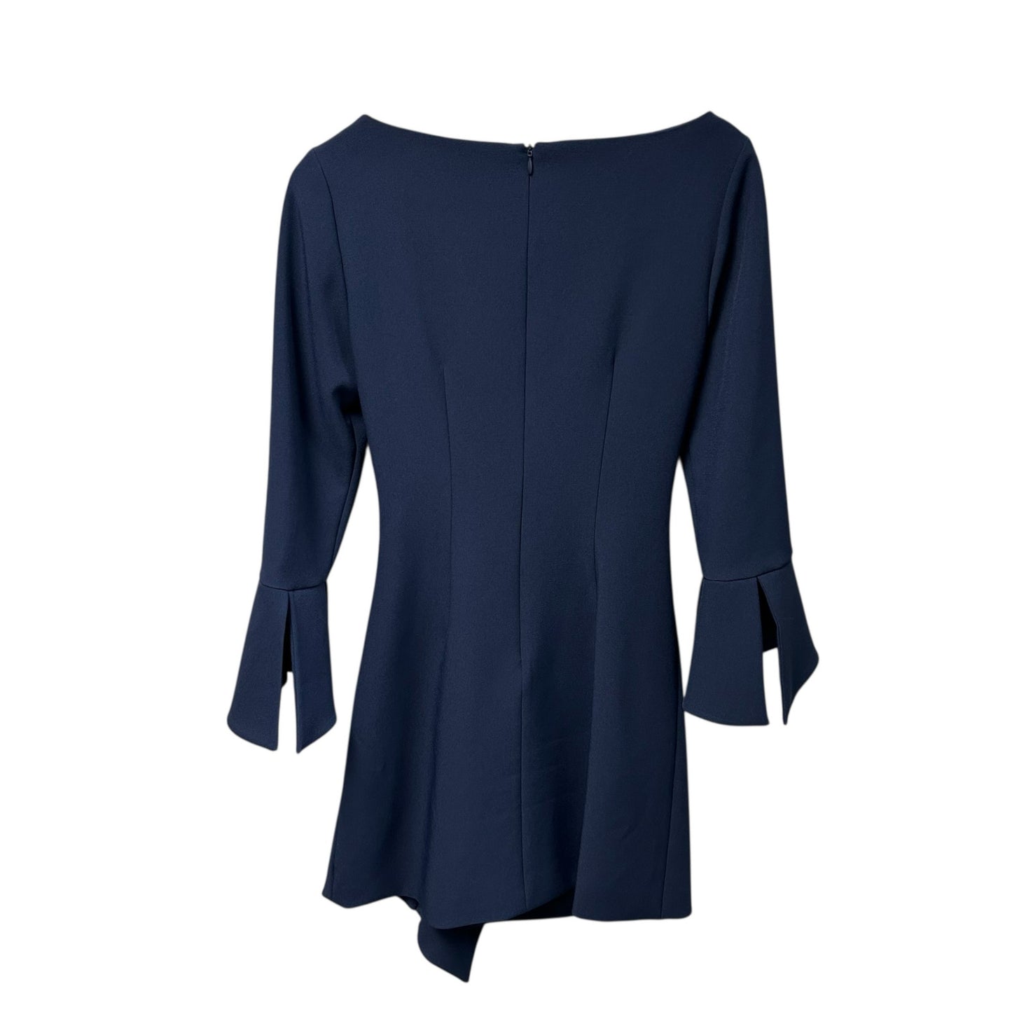 Jonathan Simkhai Navy Crepe Ruffle Boatneck Bell Sleeve Mini Dress Womens Size 4