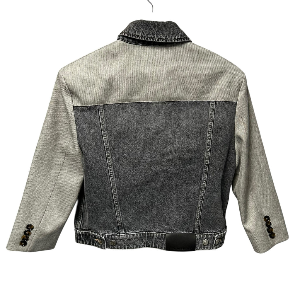 Stella McCartney Grey Wash Hybrid Denim Button Up Tailored Jacket Womens Small
