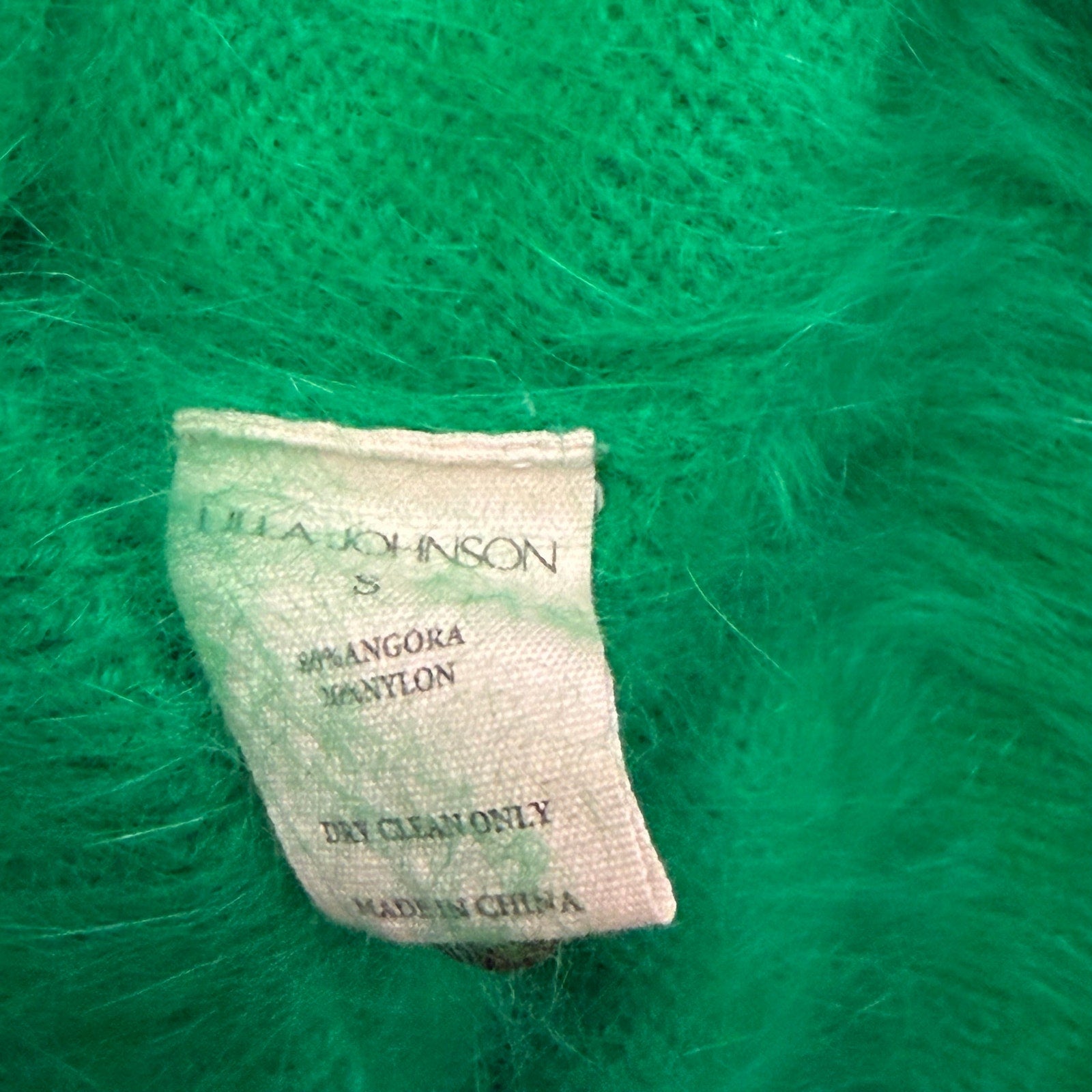 Ulla Johnson Aisha Cardigan Emerald Green Angora Blend Button Front Womens Small