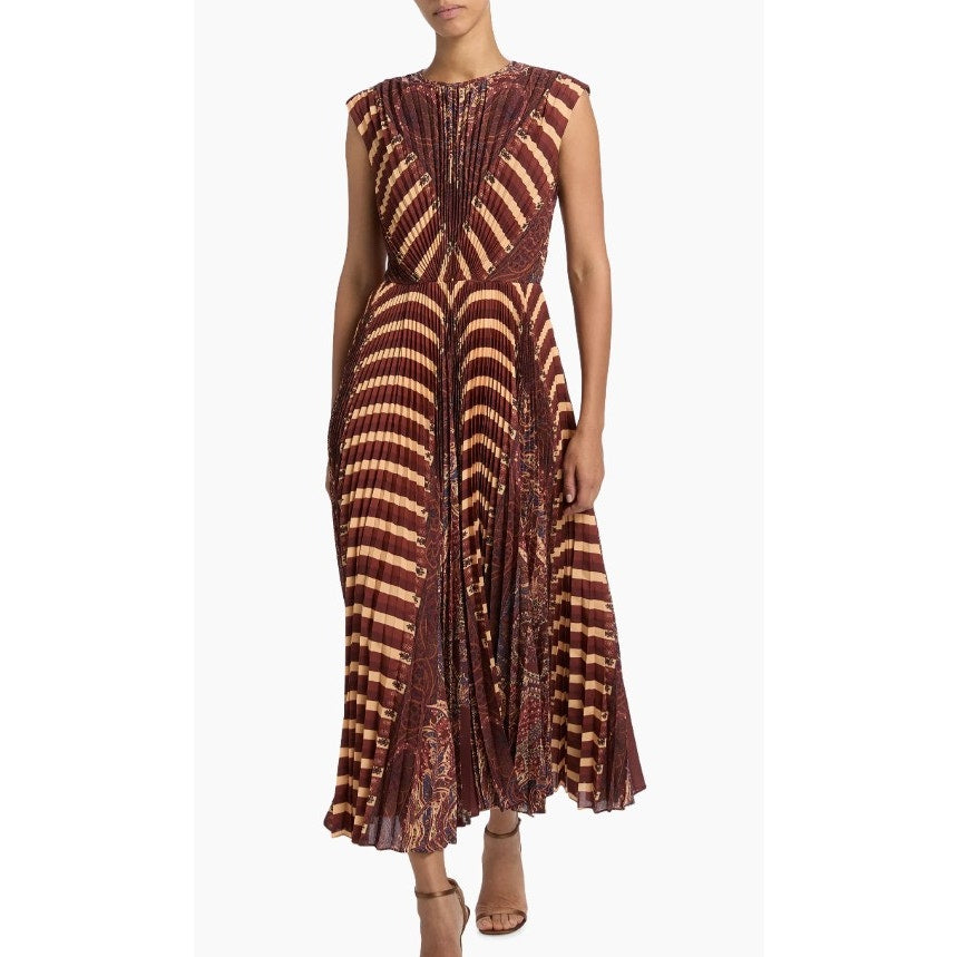 NWT Ulla Johnson Topaz  Violeta Pleated Sleeveless Midi Dress Womens Size 2