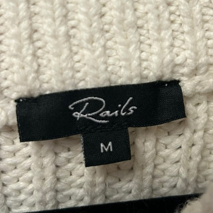 Rails Ivory Crochet Daisies Romy Knit Pullover Crewneck Sweater Womens Medium