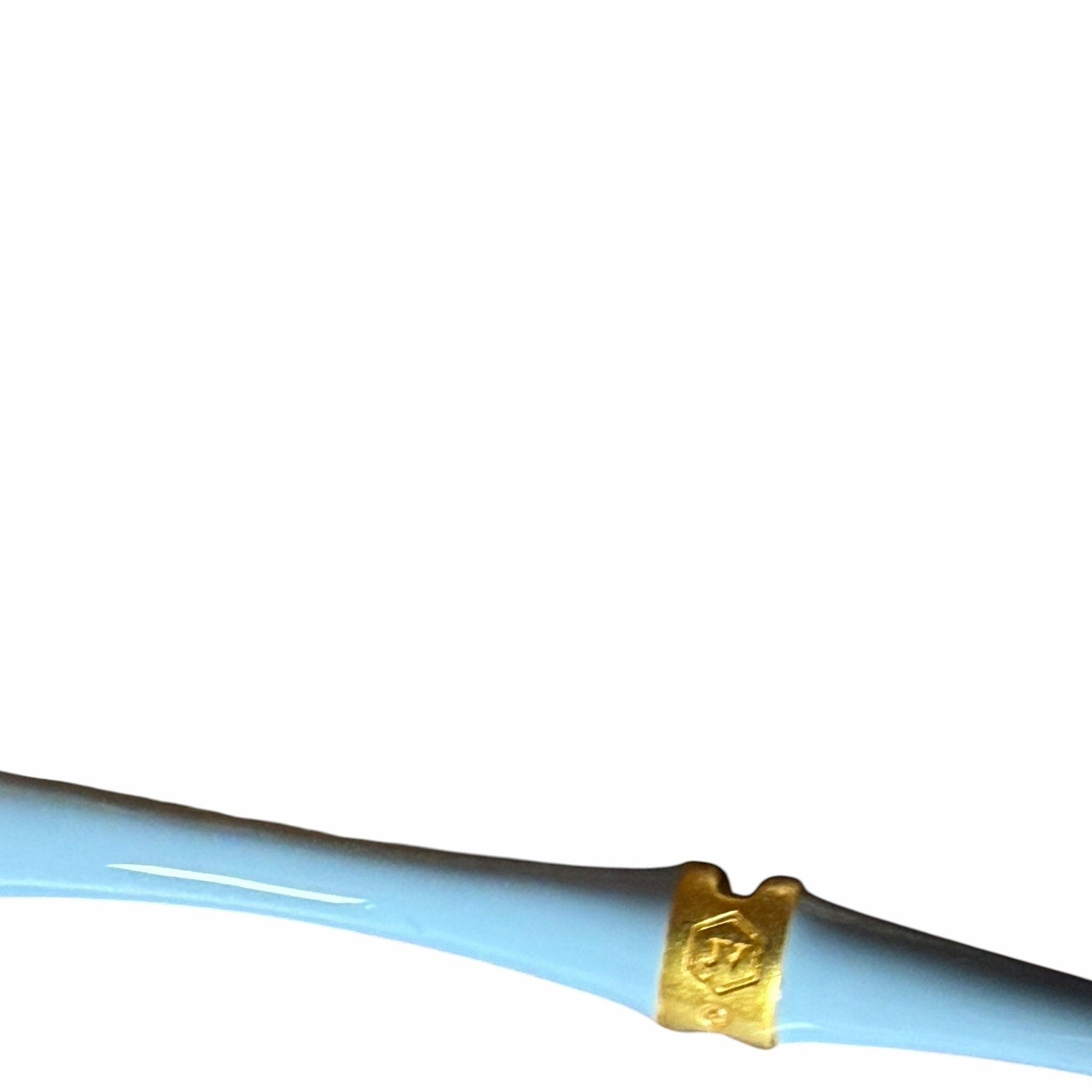 Julie Vos 18K Gold Plated Enamel Bangle Bracelet Set Chalcedony Blue