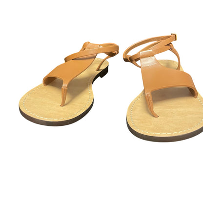 Christian Dior Dior Sun Thong Sandal Tan Leather Strappy Upper Size 39 / US 9