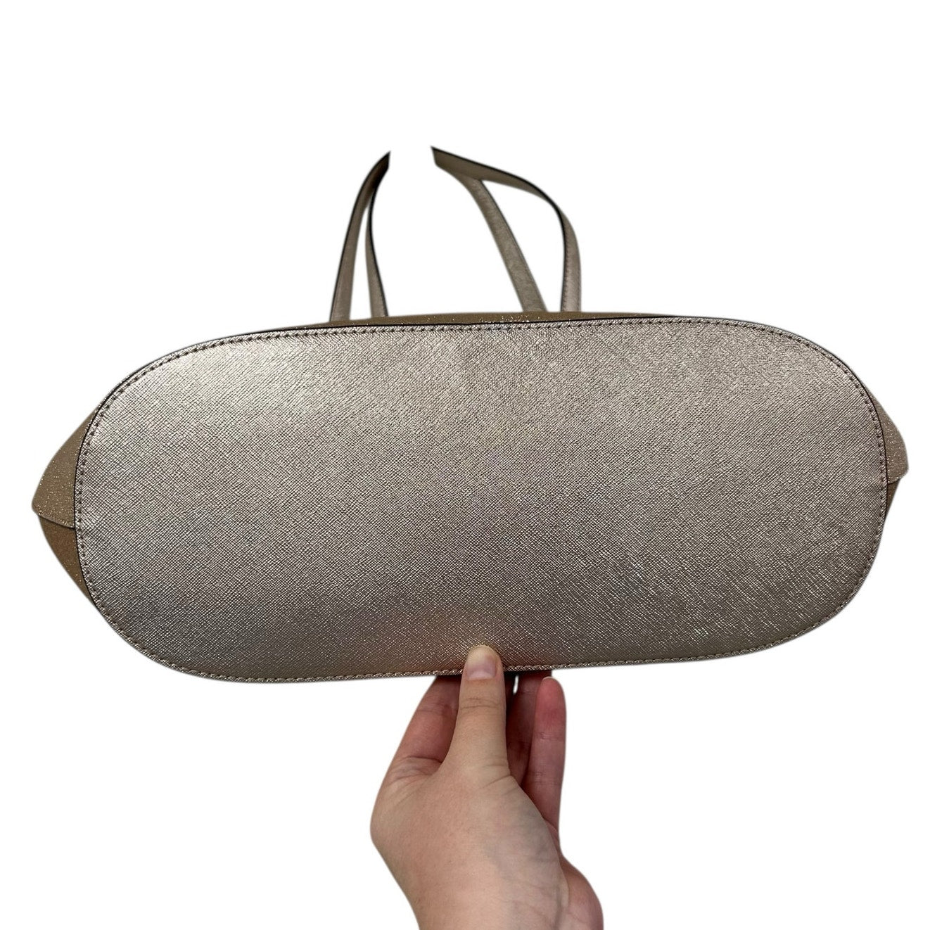 NWT Kate Spade Gold Glimmer Double Handle Top Zip Tote Bag