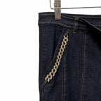 Cinq a Sept Crystal Chain Link Embellished Flared Boot Cut Jean Dark Wash Size 8