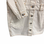 NWT Ganni Bright White Denim Jacket Dress Size 34 / US 2 Casual Western Utility