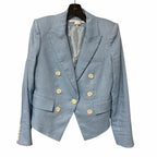 Veronica Beard Diego Dickey Linen Blend Blazer Jacket Light Blue Womens 4