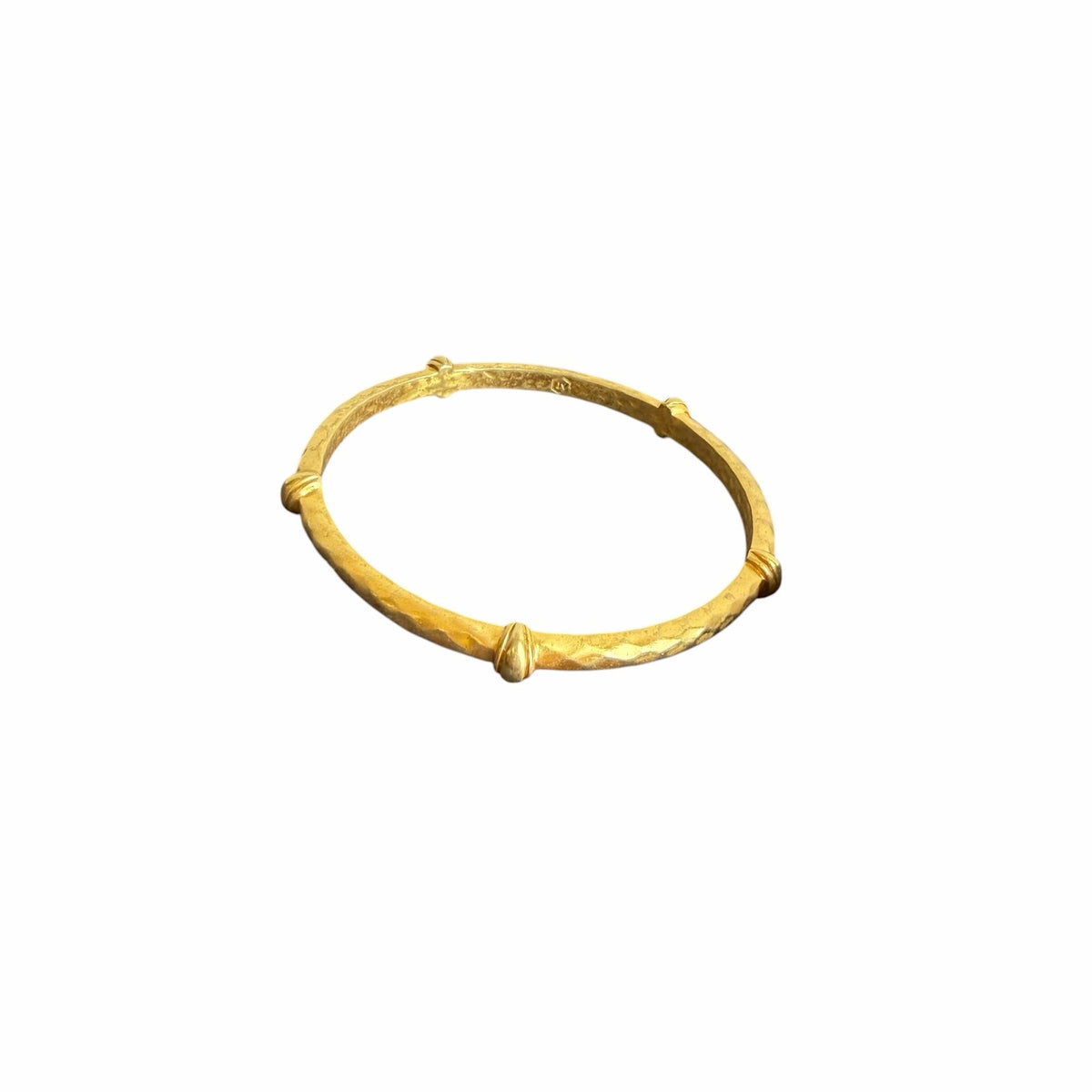 Julie Vos 24K Gold Plated Hammered Savannah Bangle Bracelet Neutral Timeless