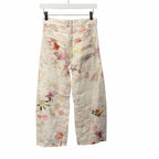 Gabriela Hearst Amoret Printed Linen Barrel-Leg Jeans Multi White Floral Size 24