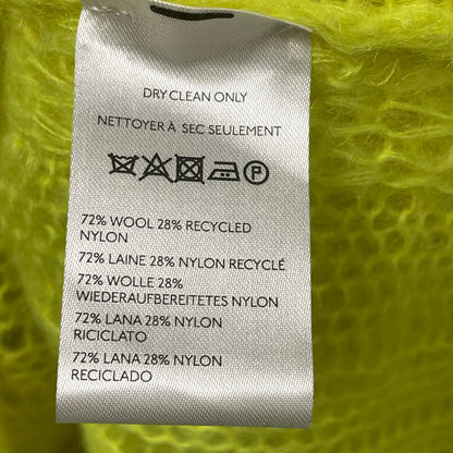 By Anthropologie The Posey Stitchy Distressed Sweater Neon Yellow Wool Blend XL