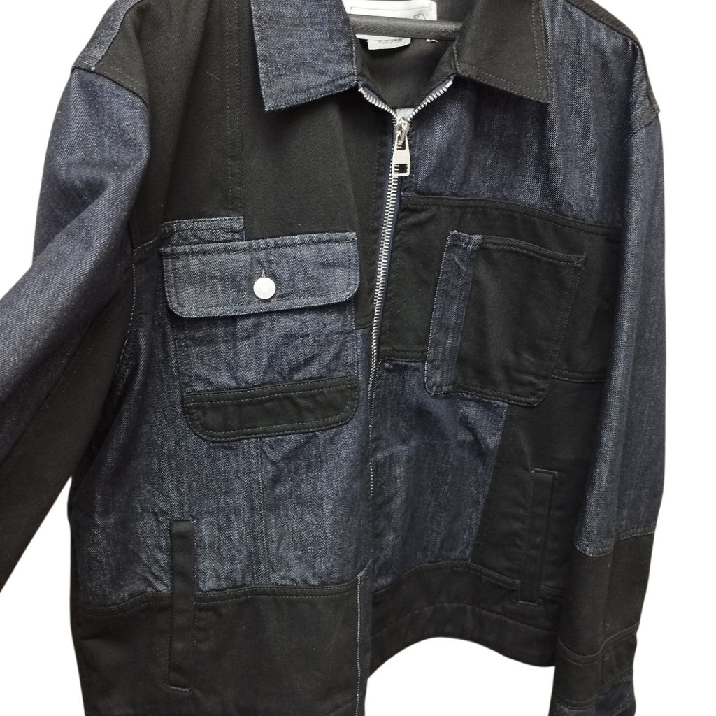 Alexander McQueen Mens Patchwork Denim Zip Up Jacket 58 Made In Italy Streetwear