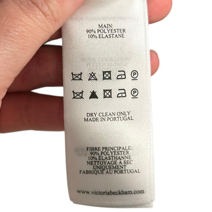 NWT Victoria Beckham Navy Gathered Draped Turtleneck Midi Dress Womens US 0