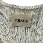 NWT KHAITE Glaze Ivory Val Ribbed V Neck Cotton Blend Knit Tank Top Womens XS