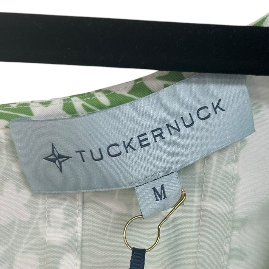 NWT Tuckernuck Nealy Corset Green Garden Floral Puff Sleeve Top Medium