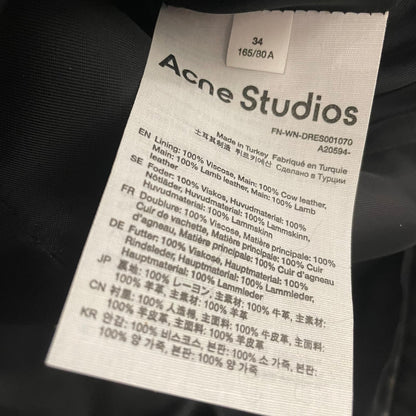 NWT Acne Studios Black Paneled Leather Mini Dress Womens 34 / US 2