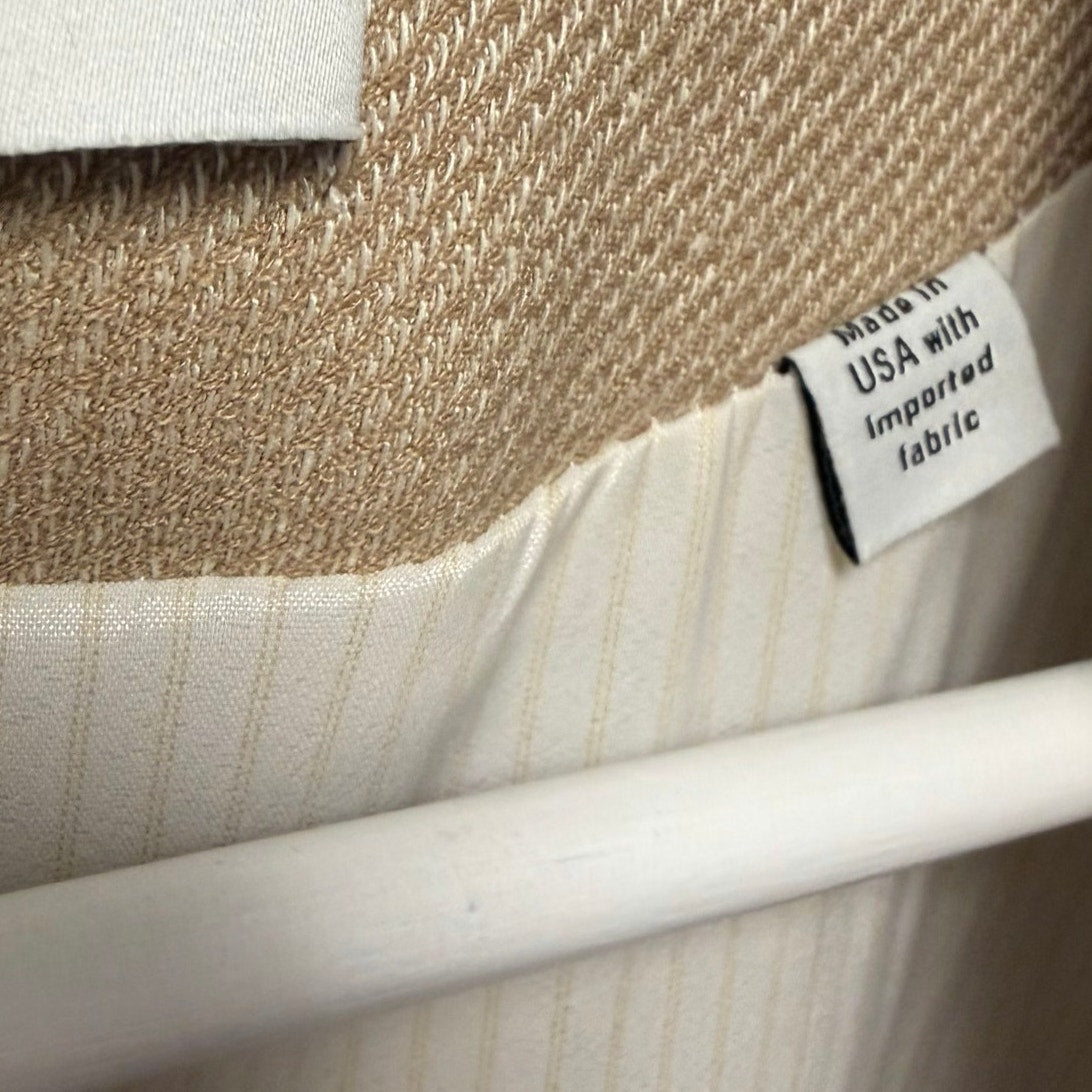 Veronica Beard Tamara Linen Blend Twill Vest Sandalwood Melange Womens 16