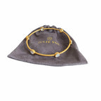 Julie Vos 24K Gold Plated Hammered Mother of Pearl Milano Bangle Bracelet