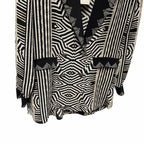 NWT Camilla Pure Silk Double Breasted Soft Jacket Black White Zebra Print Small