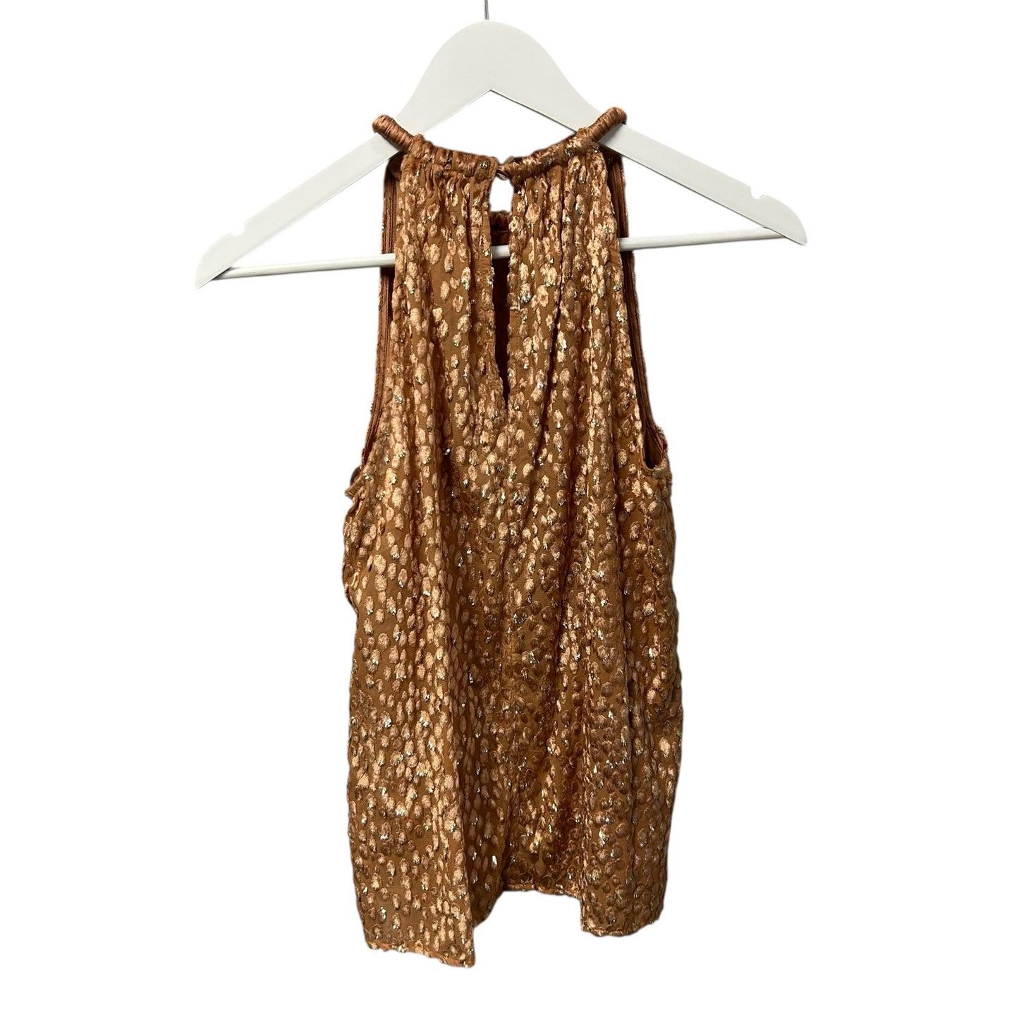 A.L.C Rose Dawn Kinsa II Metallic Velvet Burnout Fabric Halter Top Womens 2