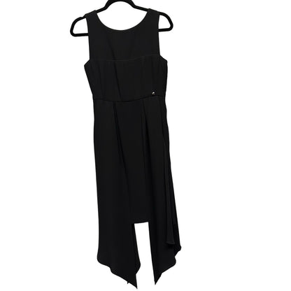 NWT Authentic Chanel Black Double Crepe Sleeveless Midi Dress FR 36 / US 4